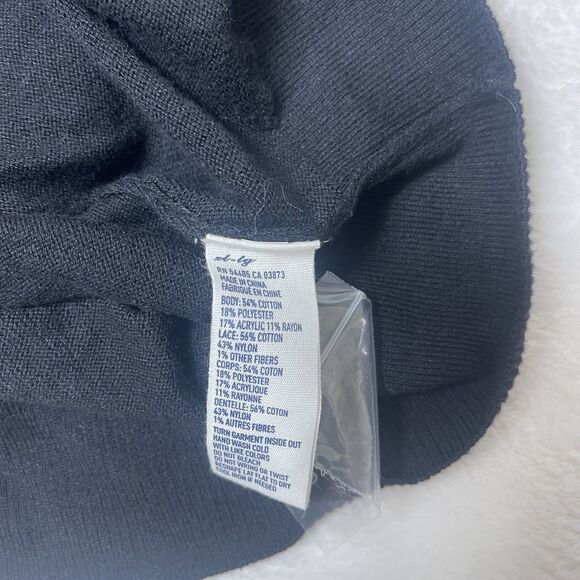 American Eagle Black Womens Cropped Cardigan Lightweight XL Lace Fairygrunge Y2K - Picture 9 of 12